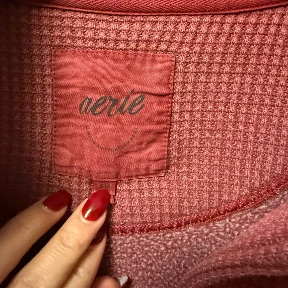 Aerie Textured Red Knit Top - Picture 2 of 3